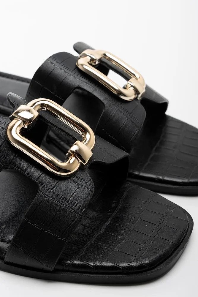 Cut Out Sandal Black