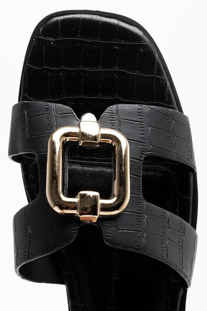 Cut Out Sandal Black