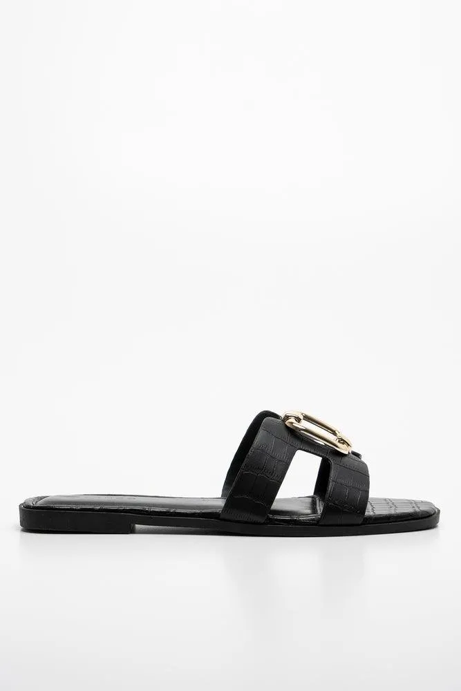 Cut Out Sandal Black