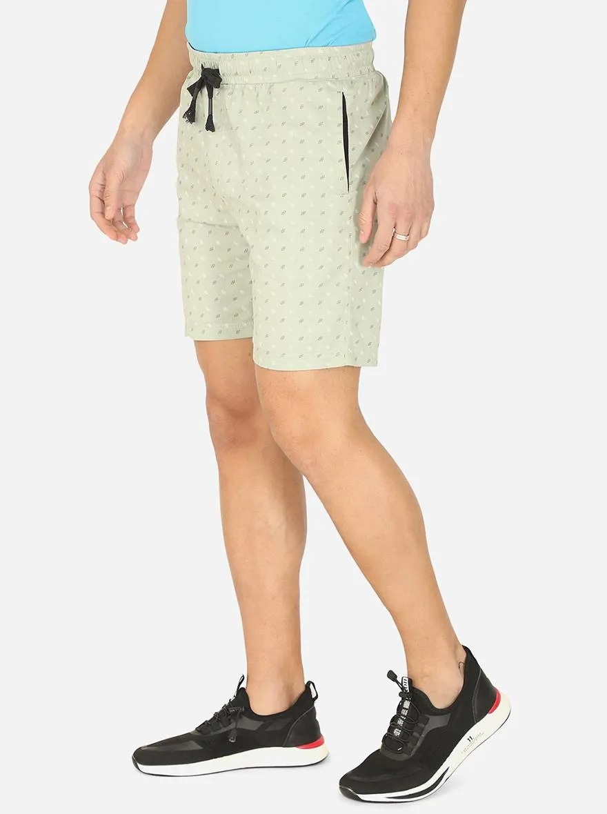 Light Pista Green Printed Regular Fit Boxer Shorts | JadeBlue