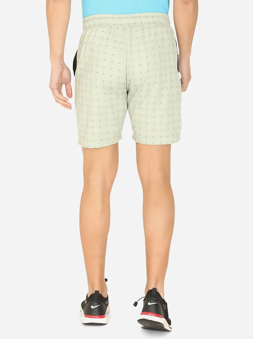 Light Pista Green Printed Regular Fit Boxer Shorts | JadeBlue
