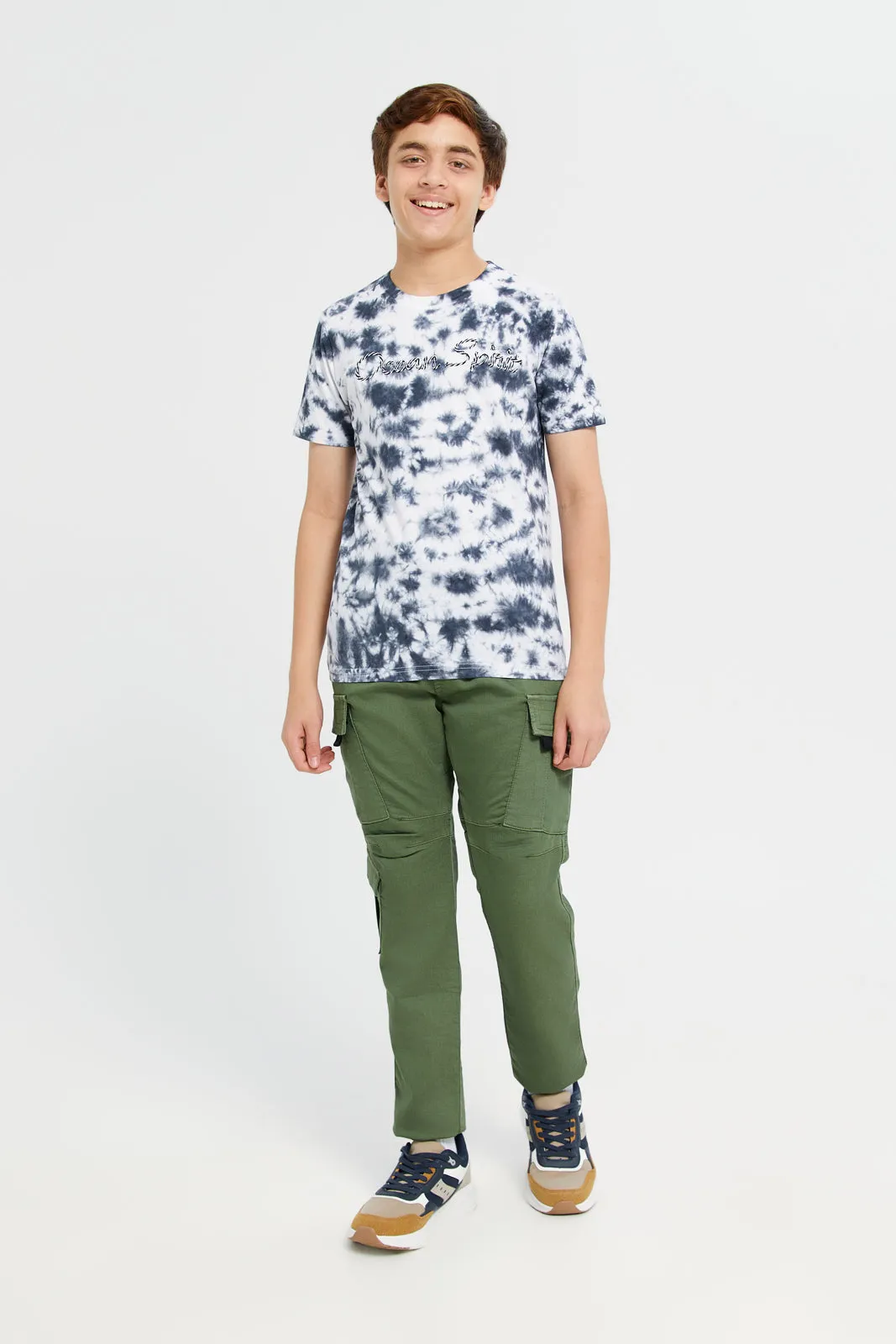 Senior Boys Olive Cargo Jogger Trousers