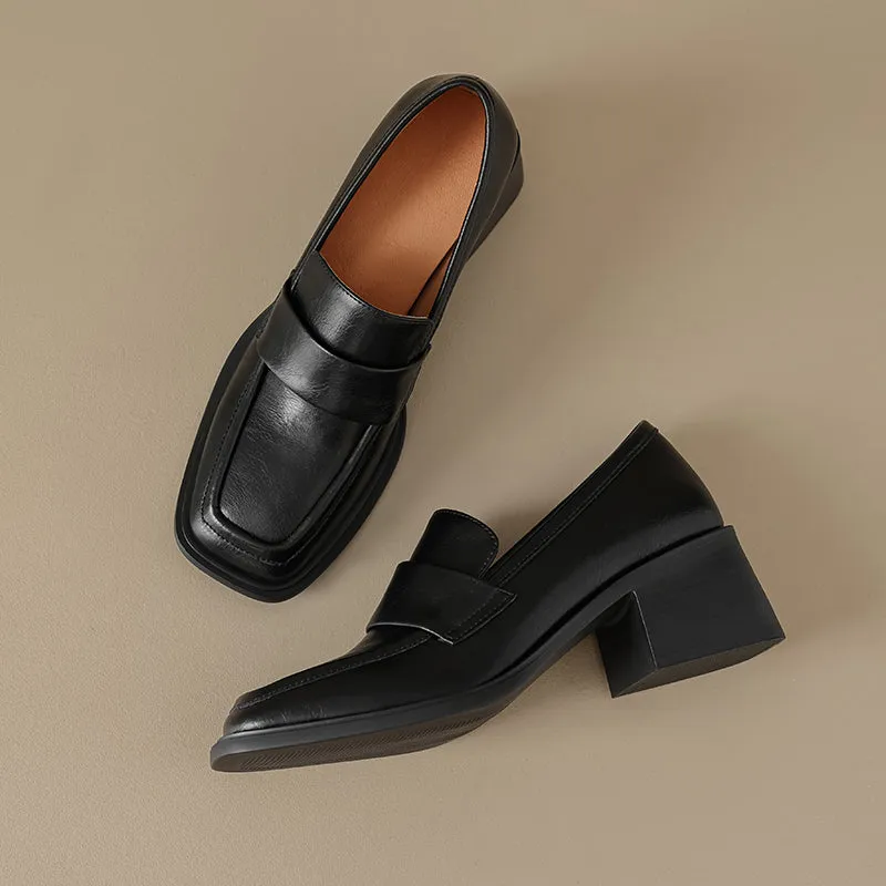 Womens Heeled Loafers - Zoe