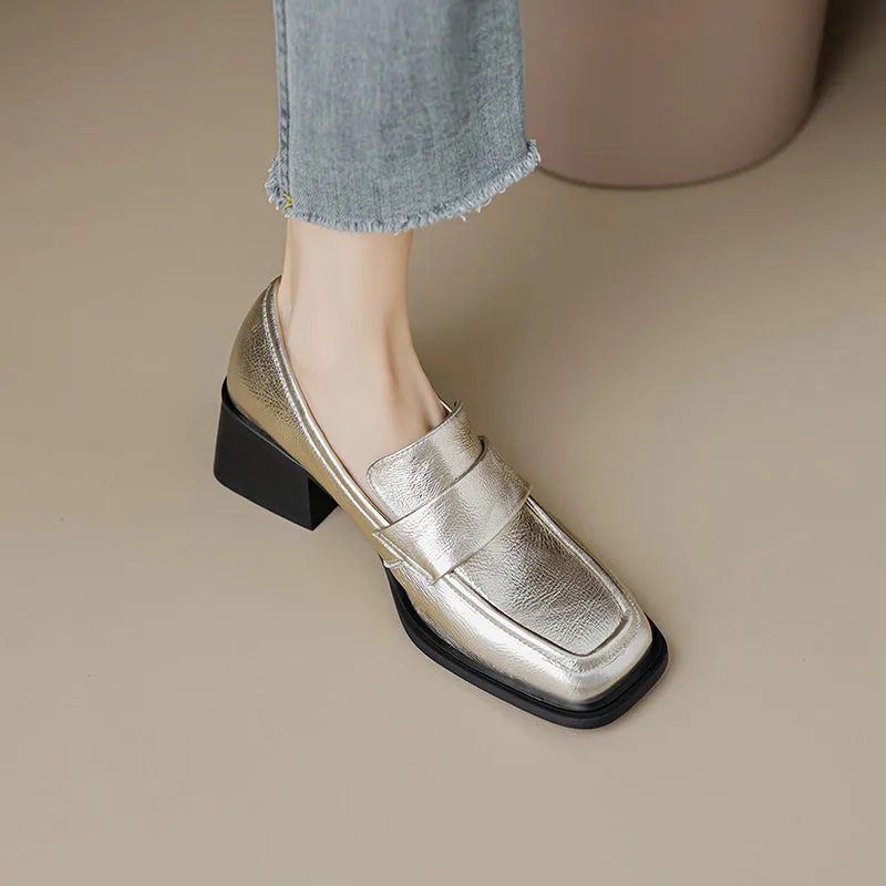 Womens Heeled Loafers - Zoe