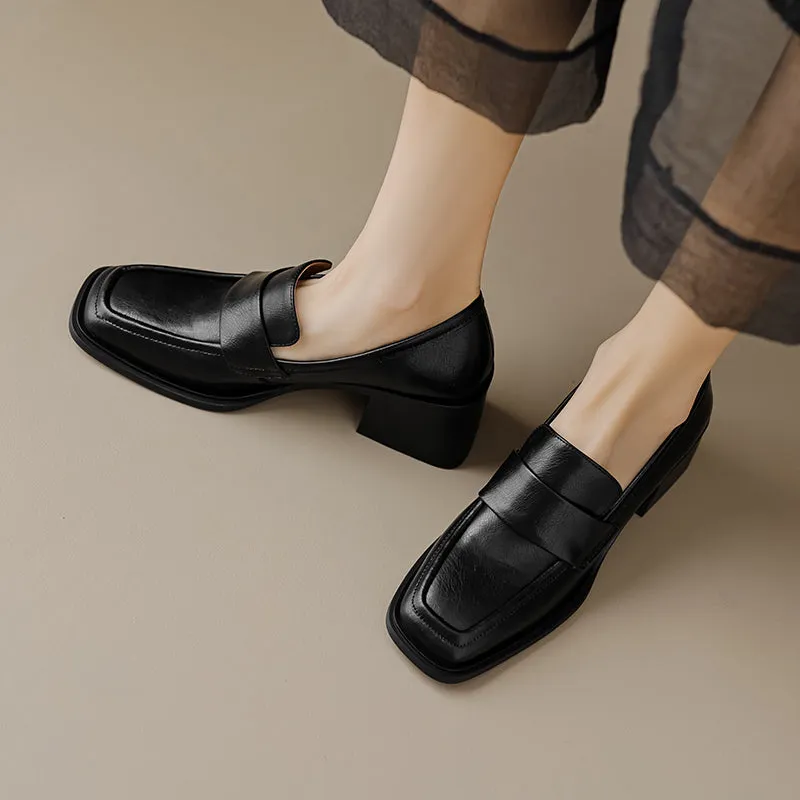Womens Heeled Loafers - Zoe