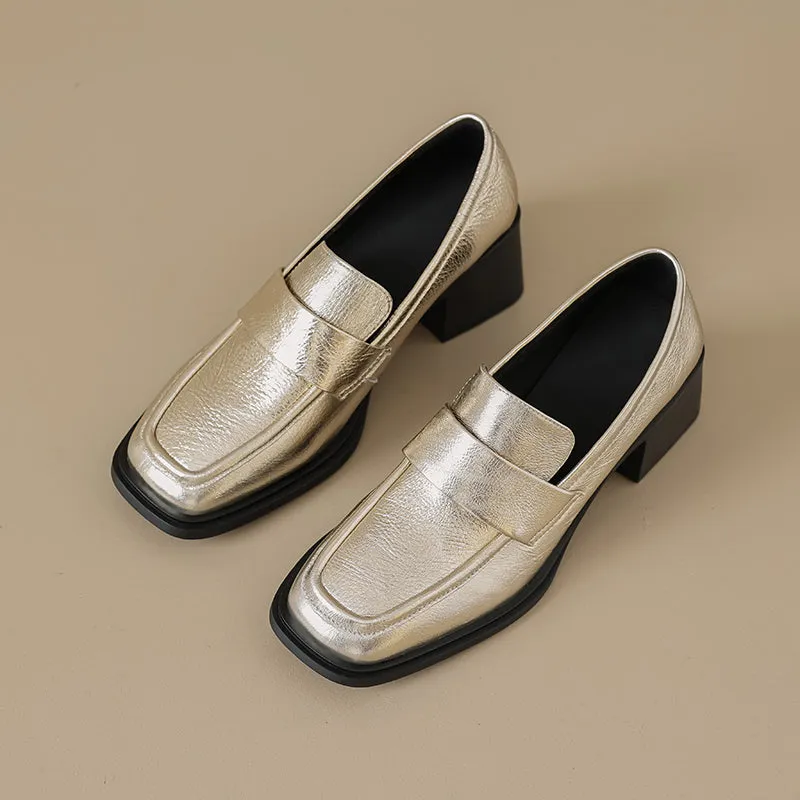 Womens Heeled Loafers - Zoe